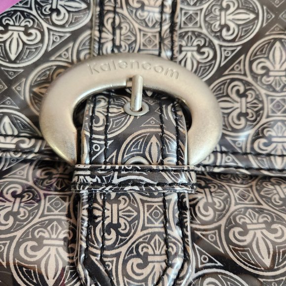 Diaper Bag NEW - Laminated Buckle Bag Fleur-De-Lis Baby Kalencom BNWT FAST SHIP - Picture 5 of 14